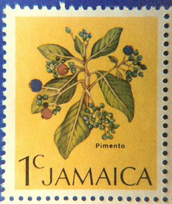 Jamaican stamp with pimento berries